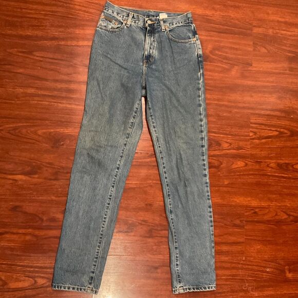 Vintage Calvin Klein High Rise Tapered Mom Jeans Blue Denim Size 8 USA - Picture 1 of 10